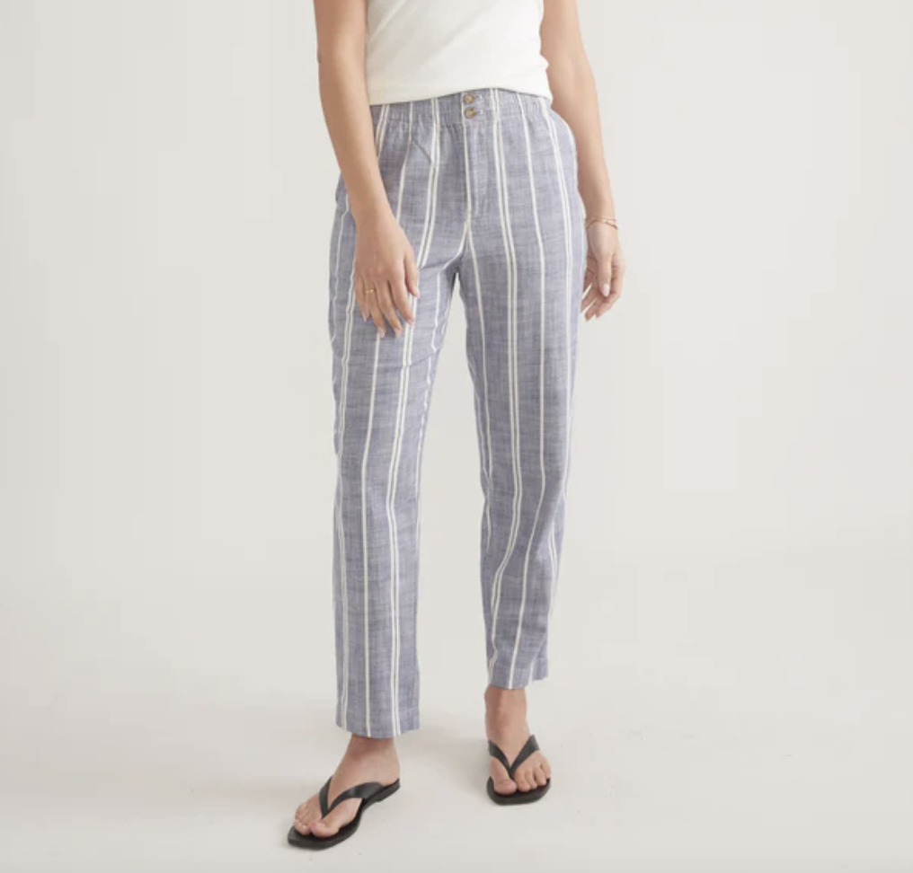 Elle Crop Pant - Skipper Blue Stripe