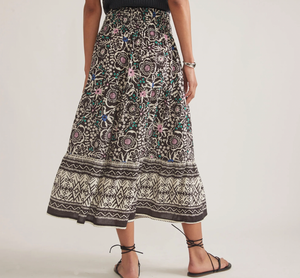 Corinne Maxi Skirt - Black Floral