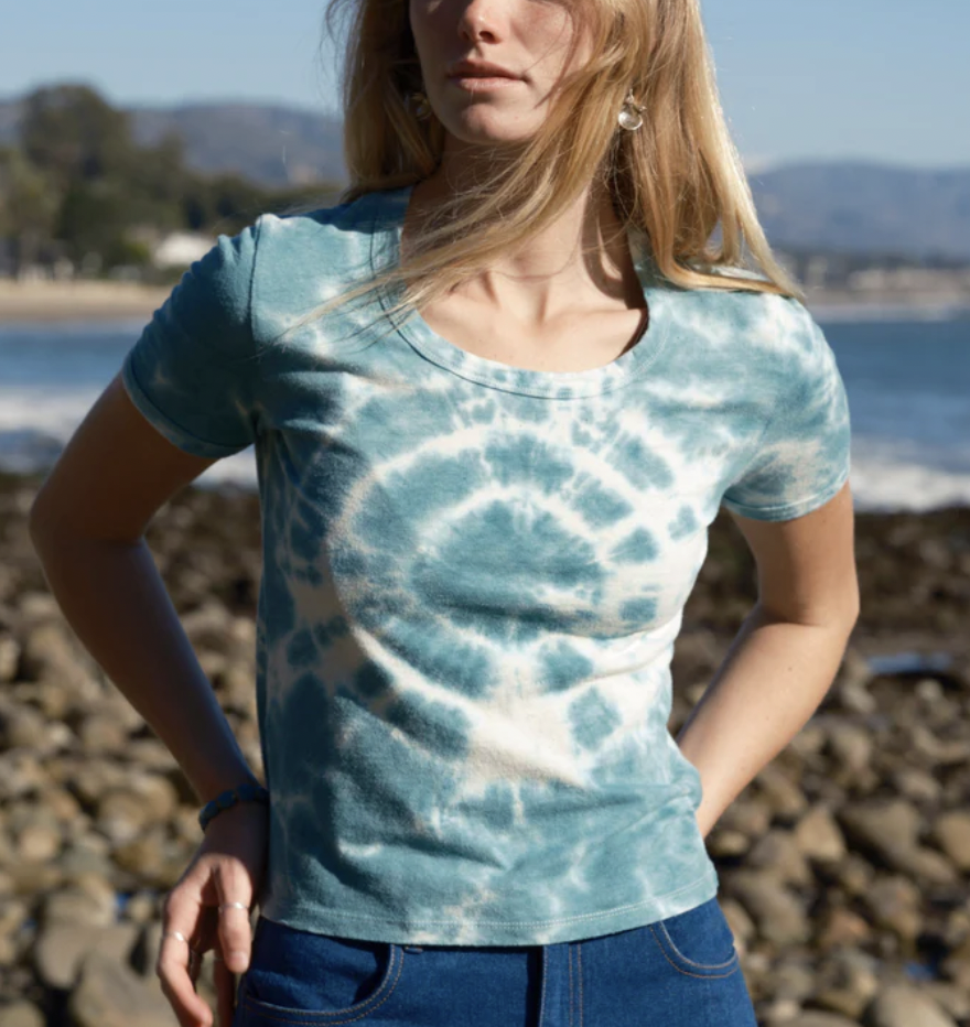 Ringer Tee - Jade Tie Dye