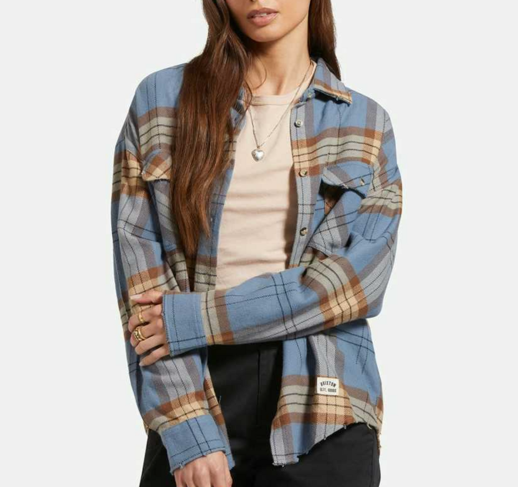 Women's Bowery L/S Flannel - Flint Blue/Pinecone Brown