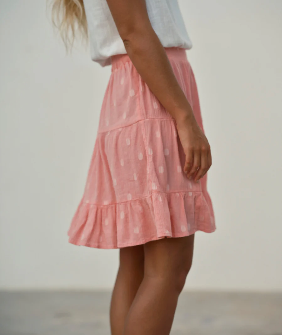 Polly Skirt - Pink Dot