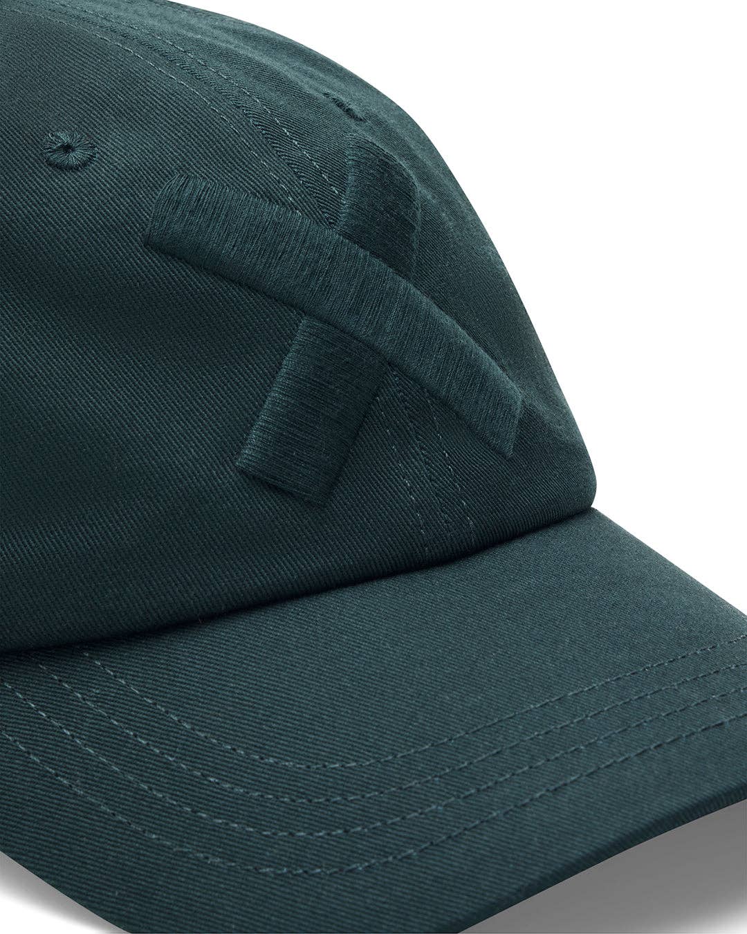 Dark green baseball cap on a white background