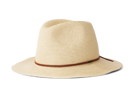 Wesley Straw Packable Fedora - Tan