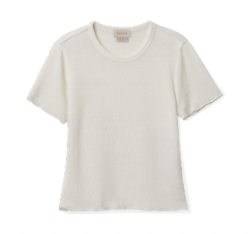 Sheer S/S Knit Top - Off White