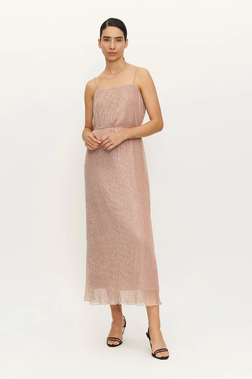 Lurex Maxi Dress - Pink