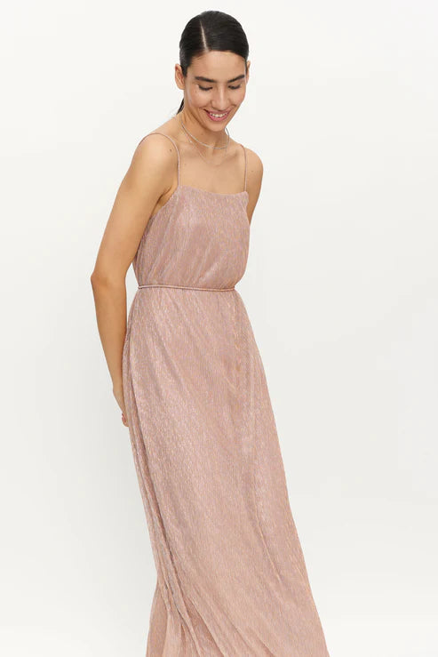 Lurex Maxi Dress - Pink