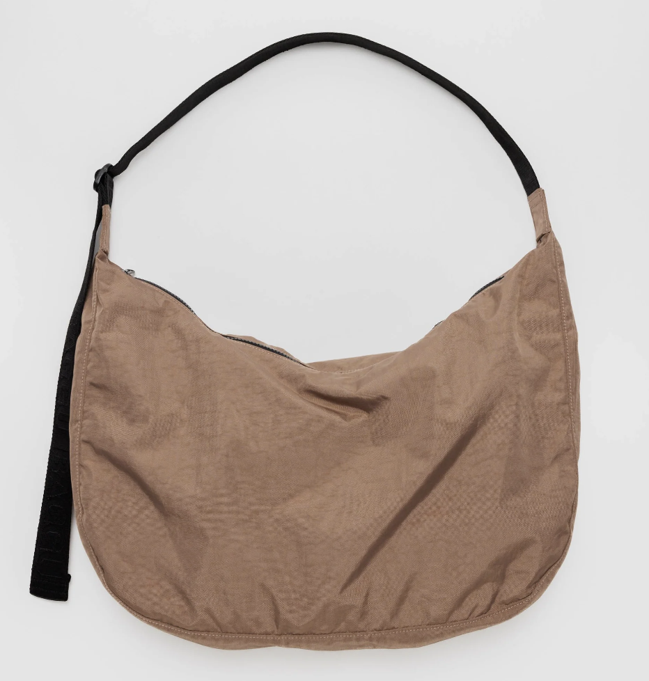 Large Nylon Crescent Bag - Cocoa