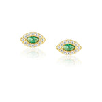 Alma Emerald Evil Eye Studs