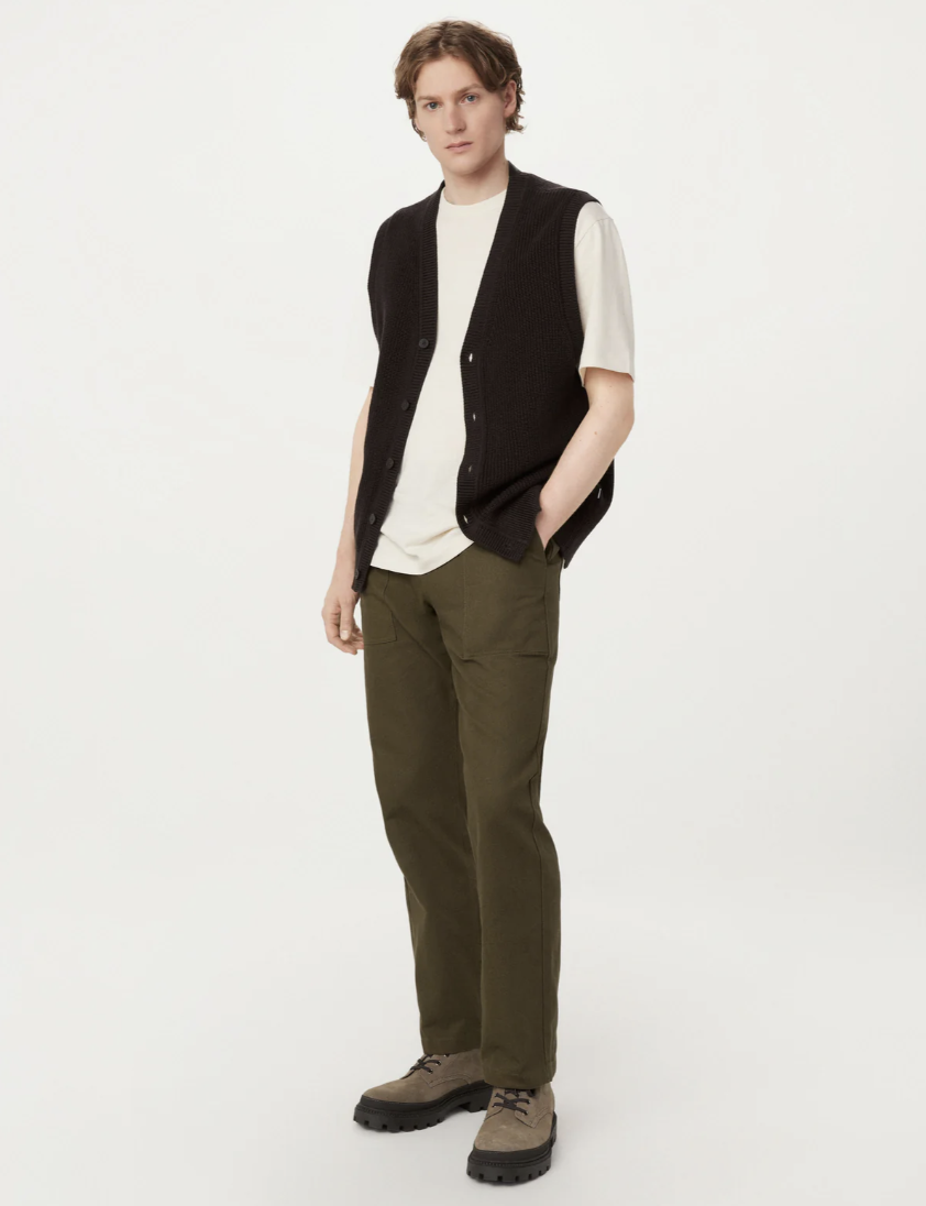 Ribbed Sweater Vest - Dark Chocolate