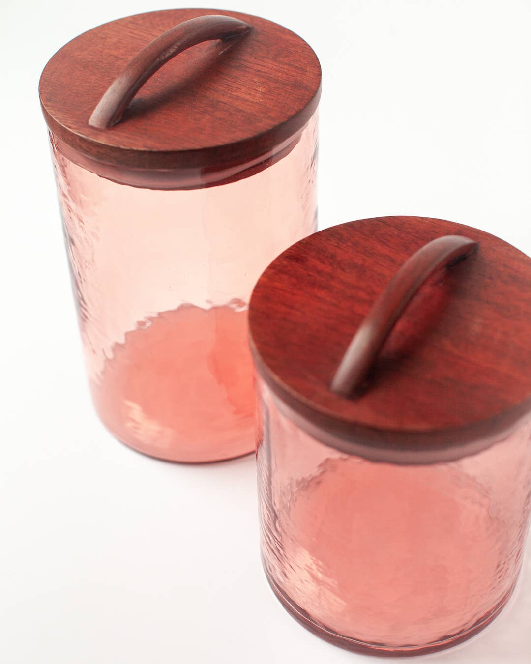 Elevate Your Space Handblown Hammered Glass Canisters