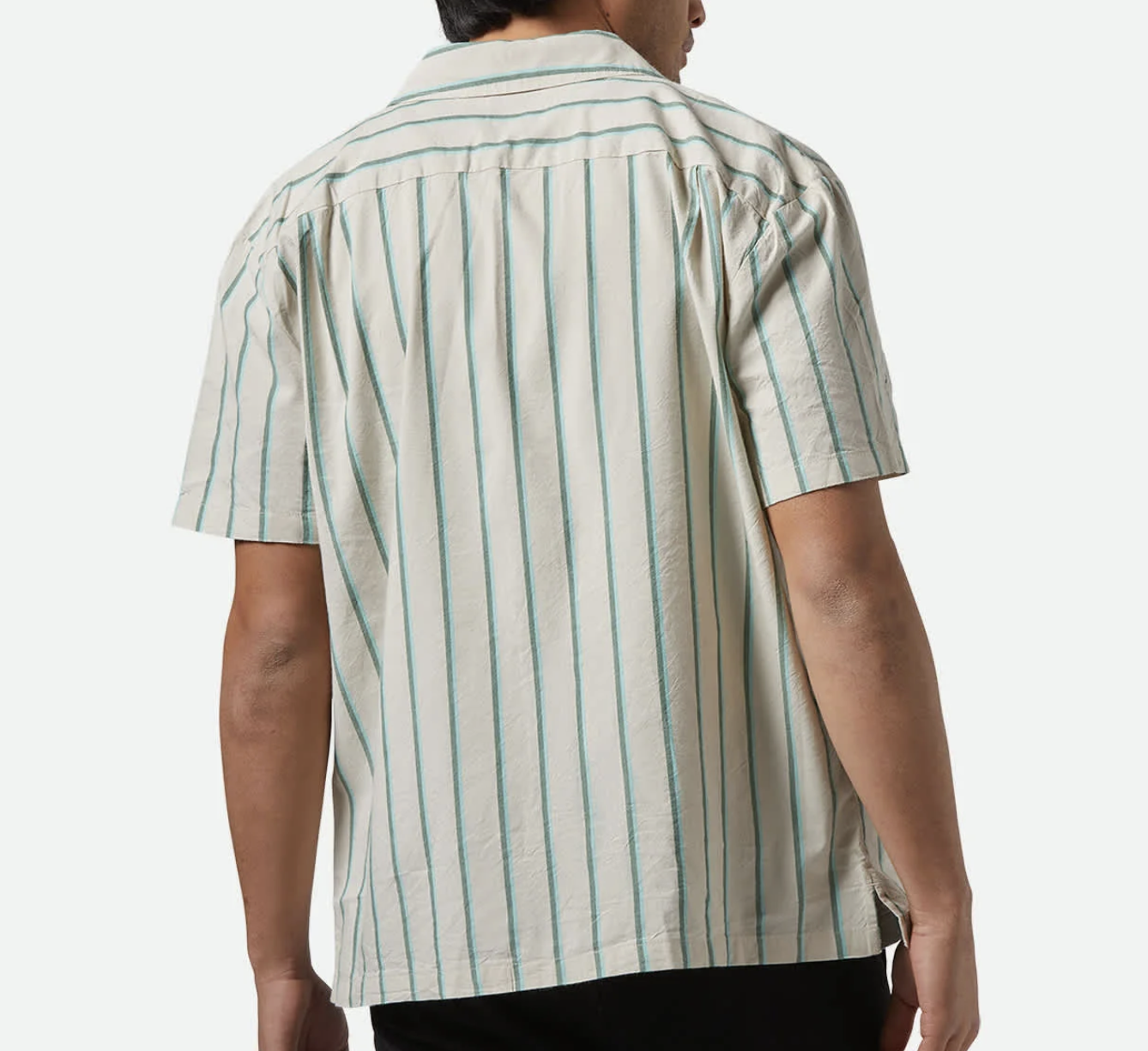 Cru Stripe S/S Relaxed Shirt - Beige/Pine/Aquatic Green