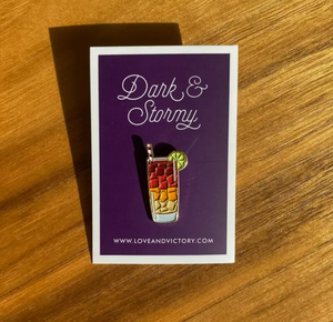 Cocktail Pin - Dark and Stormy