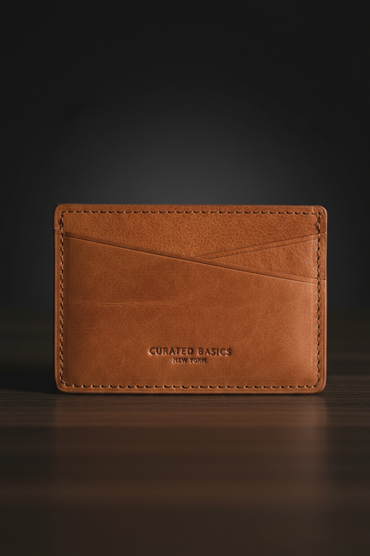 Cognac Brown Leather Cardholder
