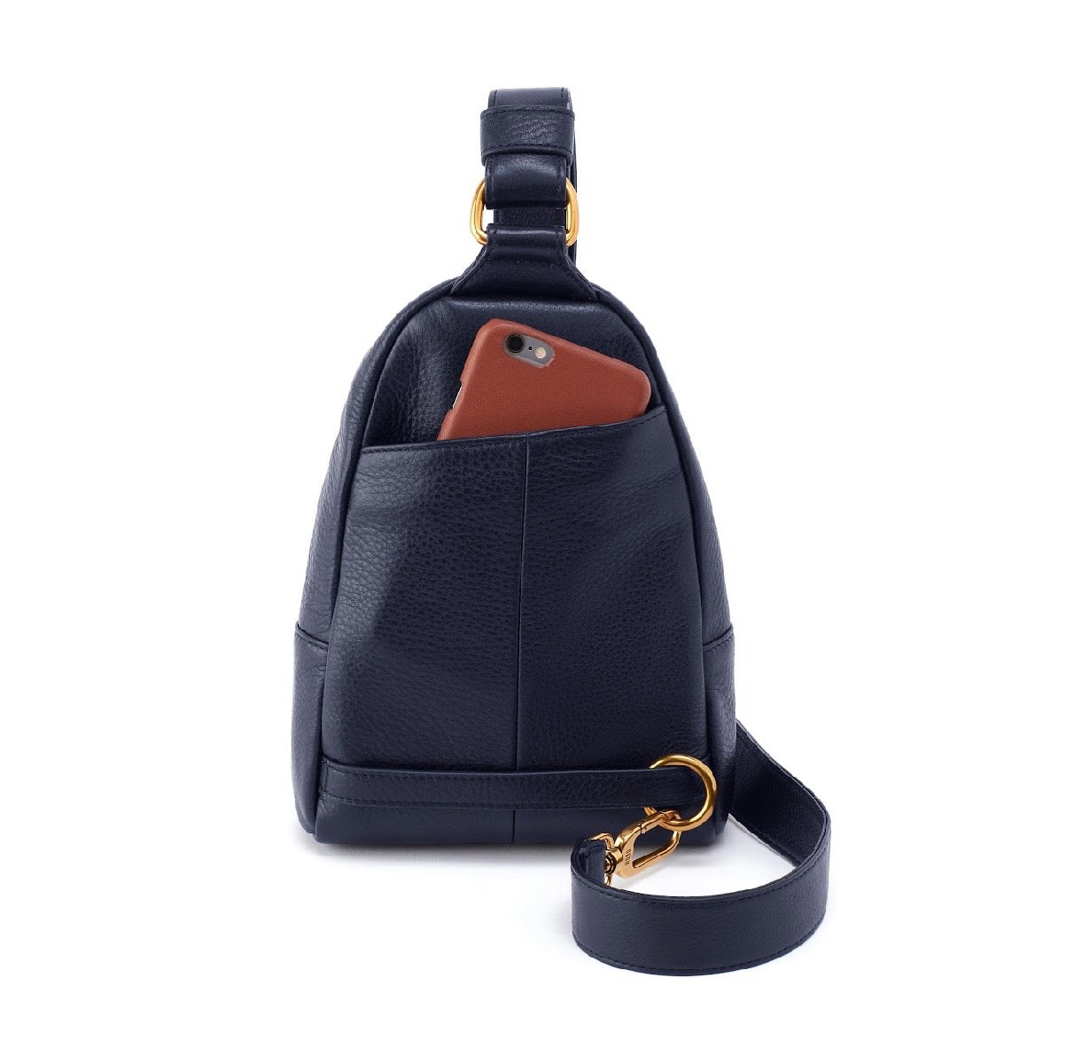 Ink Navy Fern Sling - Pebbled Leather