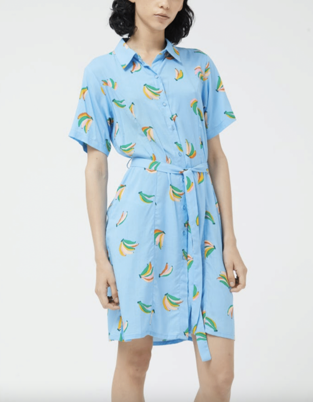 Musa Short Dress - Blue Bananas