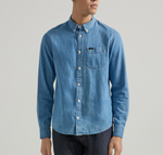 Men's Denim Button Down Shirt - Shasta Blue