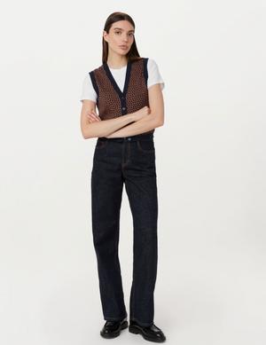 Button Up Sweater Vest - Space Blue