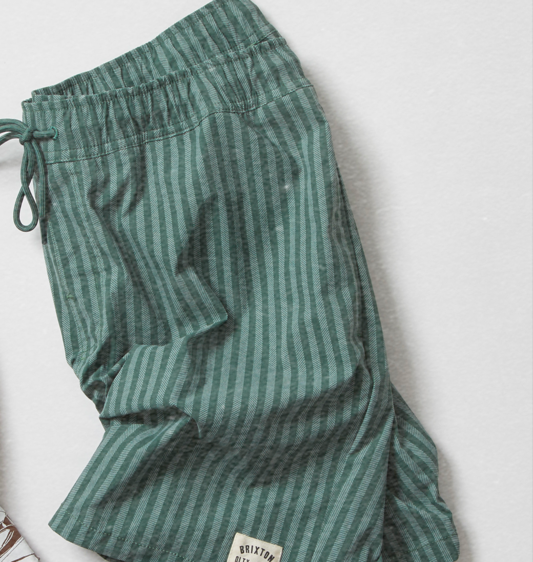 Voyage Short 5.5" - Green Herringbone