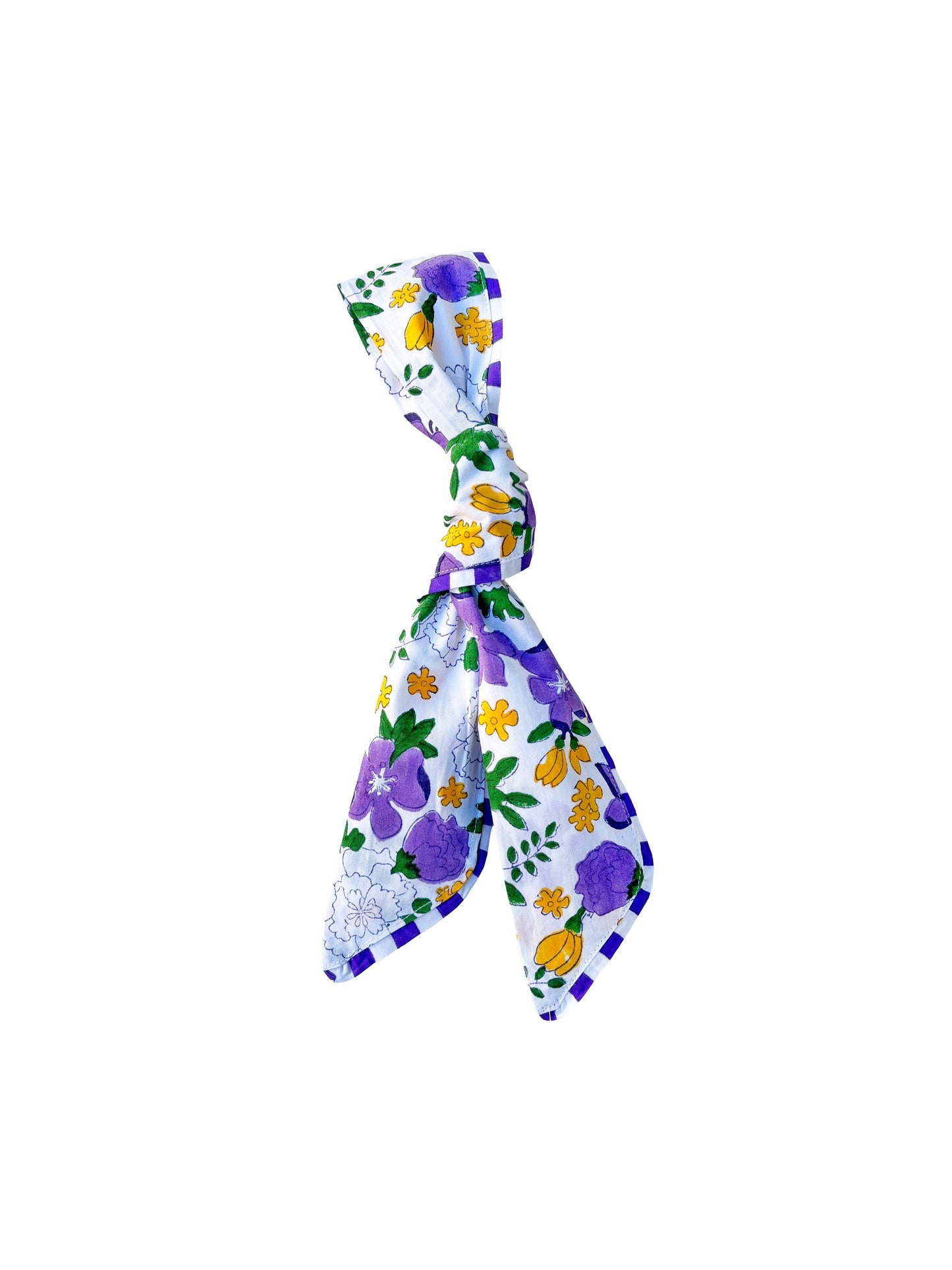 Floral patterned headband on a white background