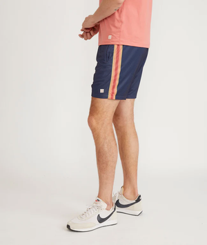 Side Stripe Mesh Short - Navy