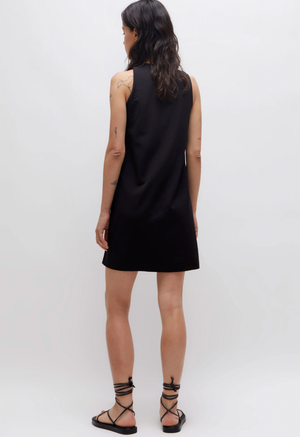 Short Satin Strap Dress - Black