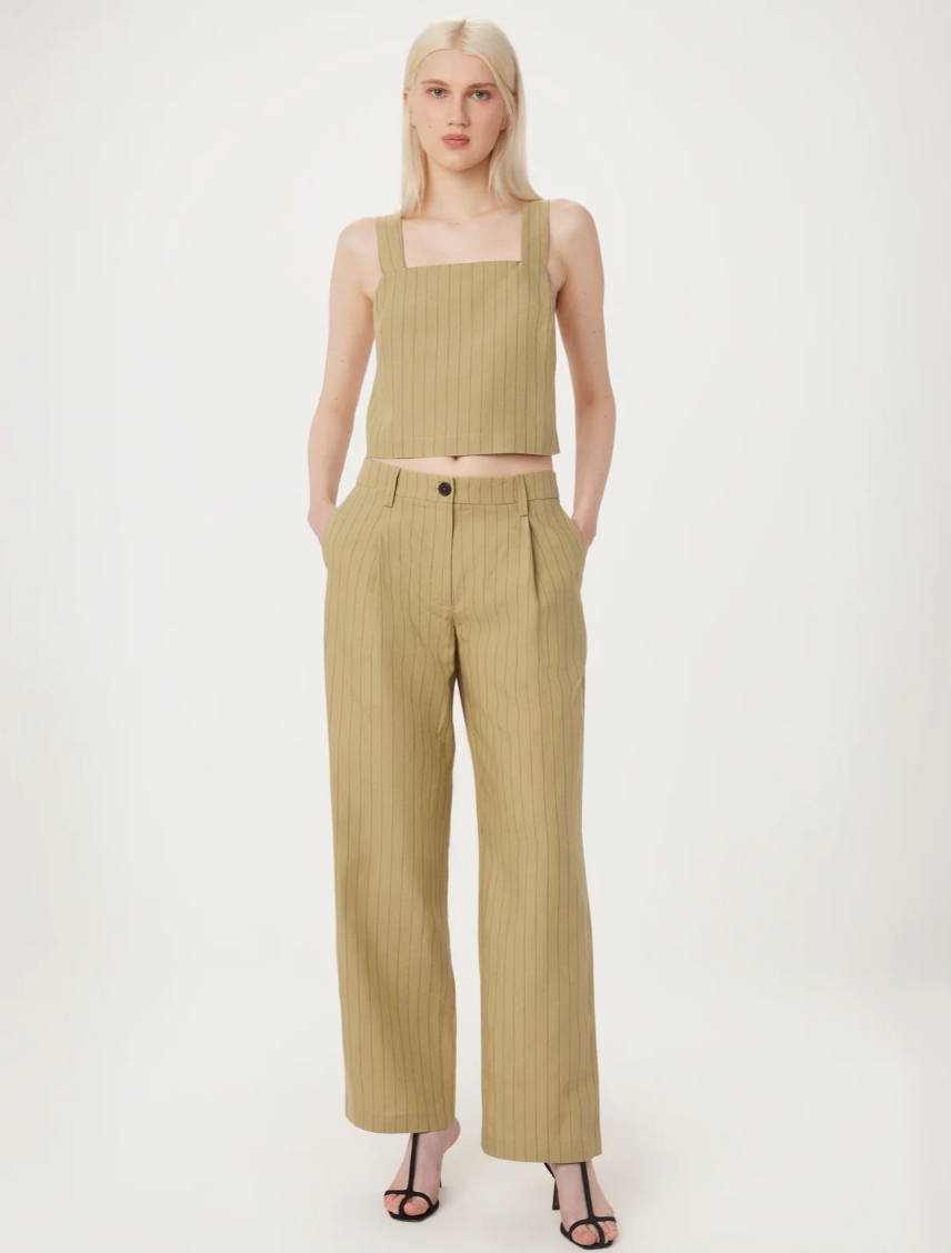 Annie Straight Loose Pant - Cream Yellow