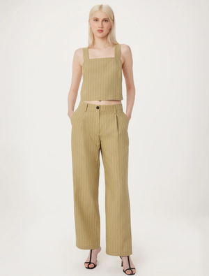 Annie Straight Loose Pant - Cream Yellow