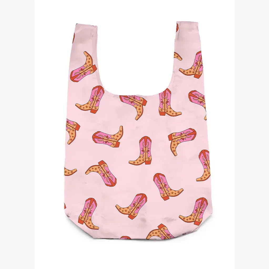 Pink Cowgirl Boot Reusable Shopper Bag