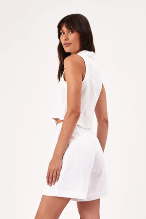 Nina Linen Top - White