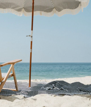 Beach Towel - Lauren's Navy Stripe