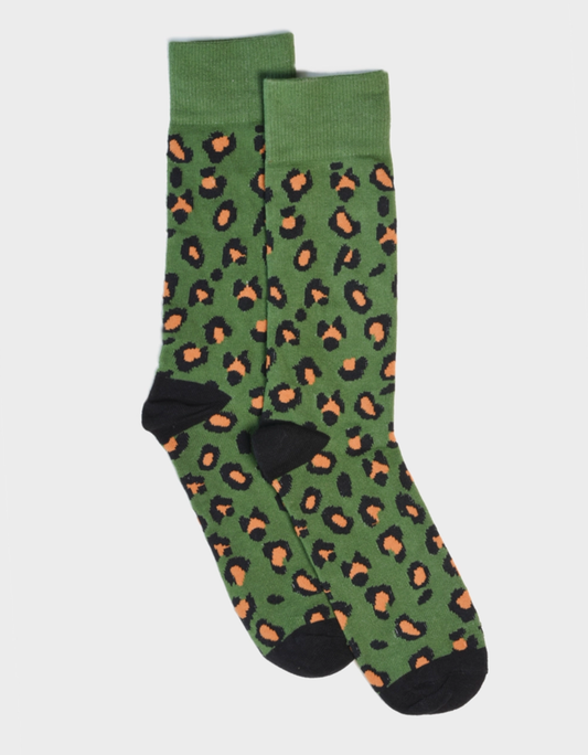 Leopard Socks - Green