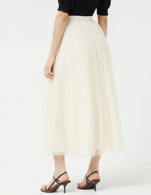 Tulle Midi Skirt - White