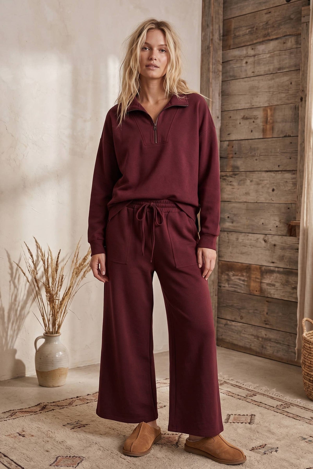 Pullover & Wide Leg Pants Set