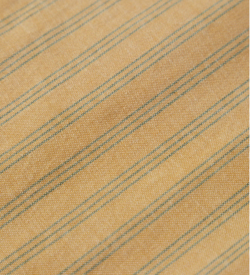 Cru Oxford Stripe Shirt - Curry/Ivy Green