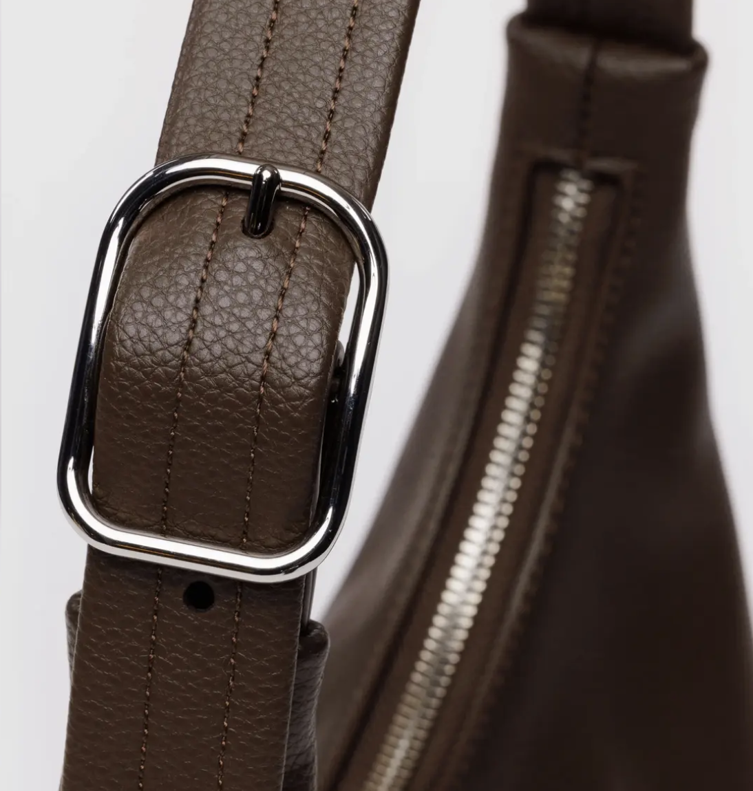 Mini Recycled Leather Shoulder Bag - Brown