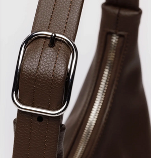 Mini Recycled Leather Shoulder Bag - Brown