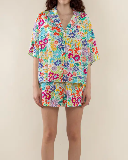 Dalila Shorts - Fuchsia/Orange Multi