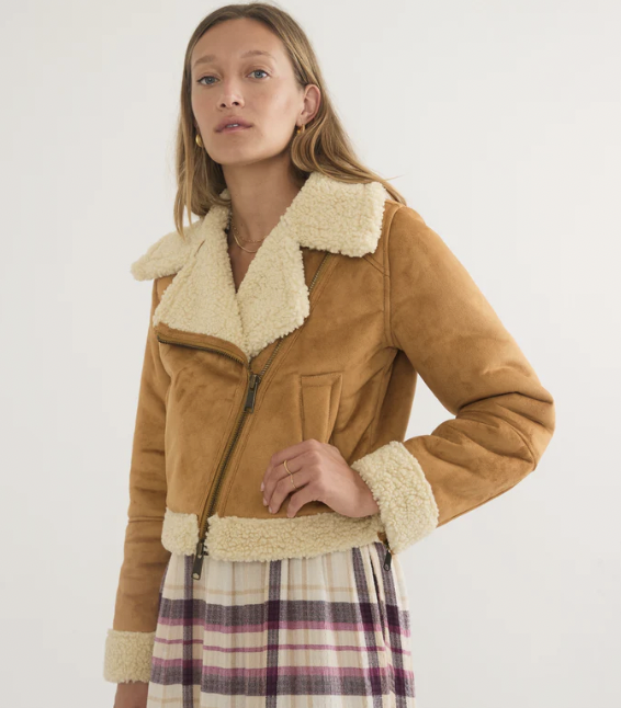 Sherpa Moto Jacket - Chestnut