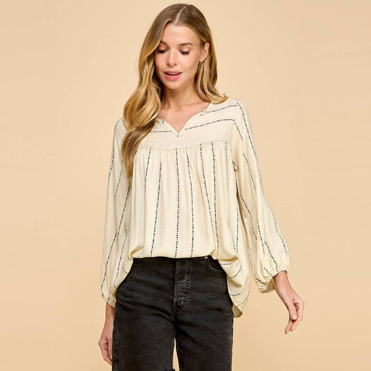 The Leslie-Dot Patterned Printed Top