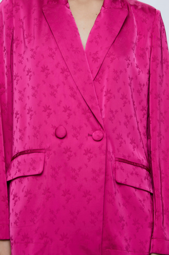 Fluid Jacquard Blazer - Fuchsia