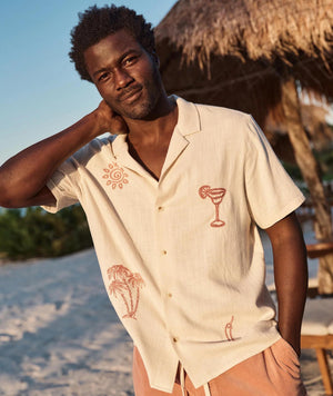 Embroidered Resort Shirt - Natural