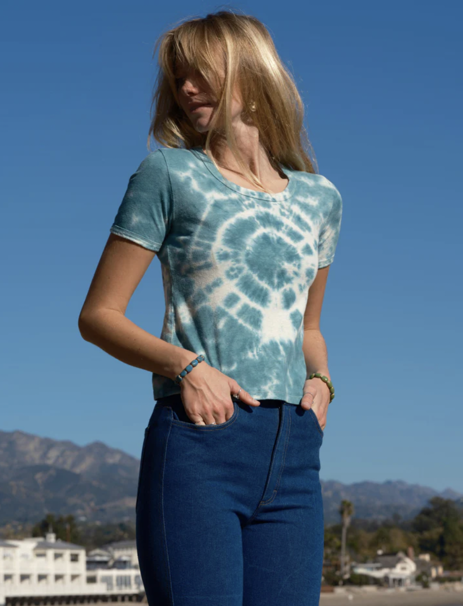 Ringer Tee - Jade Tie Dye