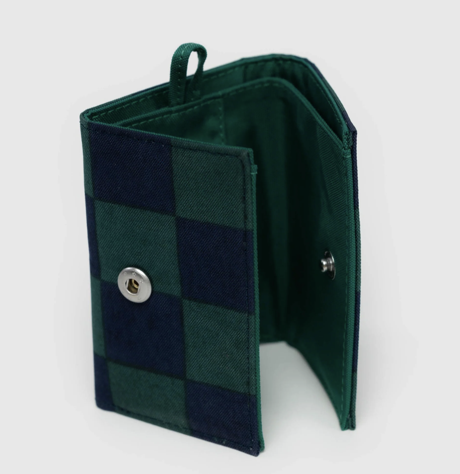 Snap Wallet - Navy Green Check