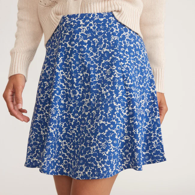 Bonnie Mini Skirt - Blue Ditsy Floral