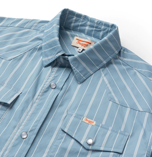 El Ranchero S/S Shirt - Slate Blue Stripe