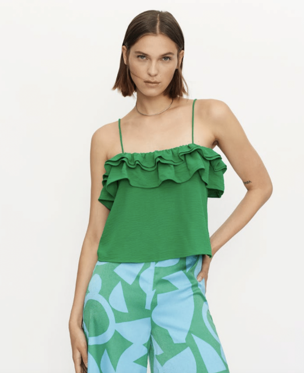 Ruffle Top - Green