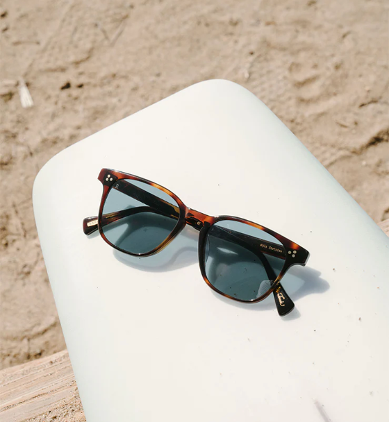 Alvez Sunglasses - Recycled Black / Green Polarized