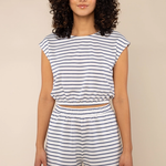 Lily Stripe Top - Ivory/Denim Blue