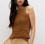 Sleeveless Knit Top - Brown