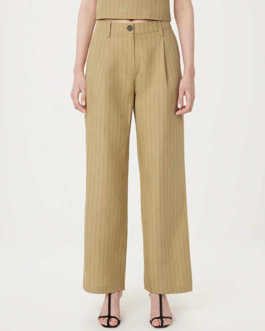 Annie Straight Loose Pant - Cream Yellow